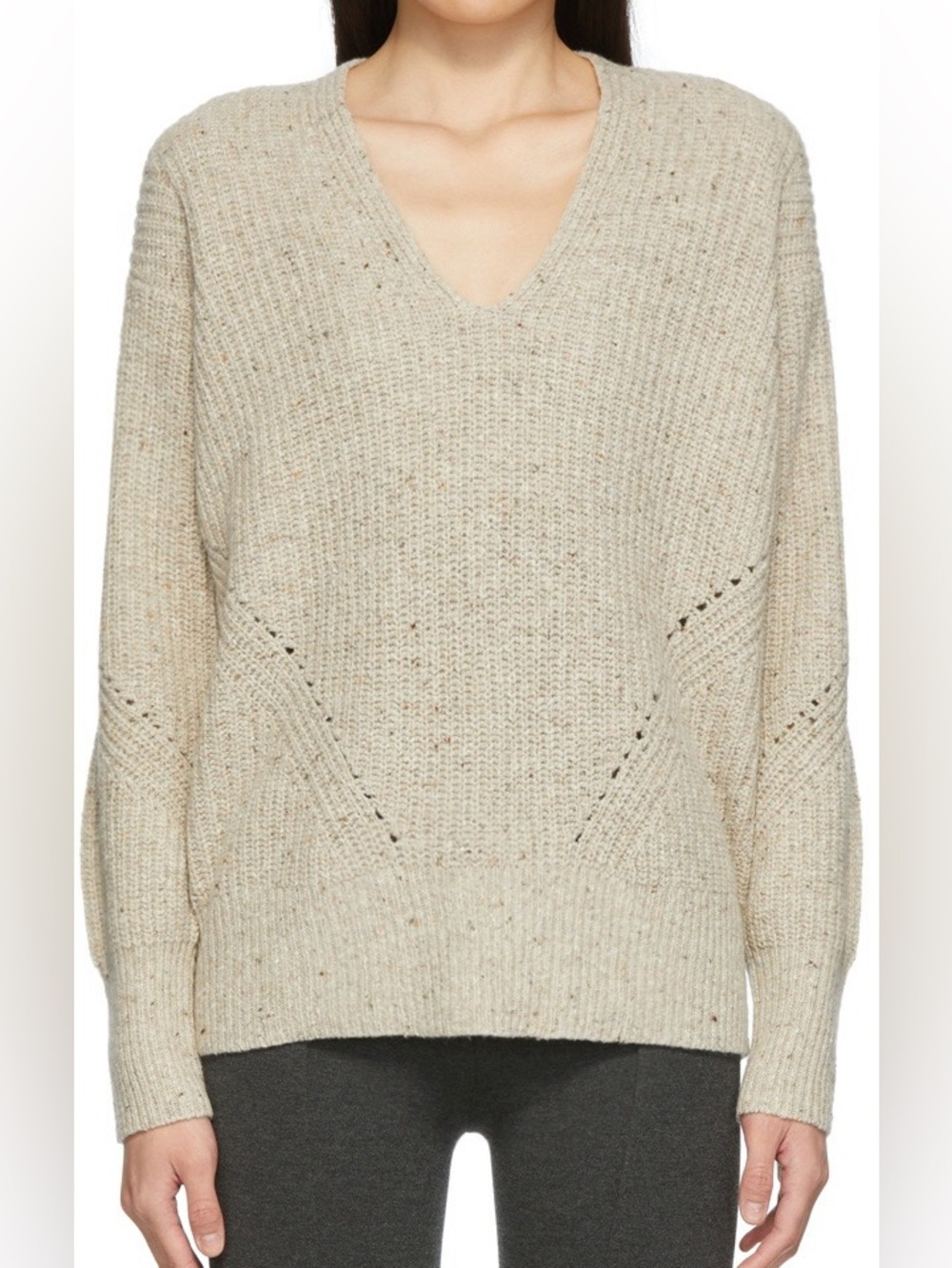 Rag & Bone Eco Donegal Wool Blend‎ Tan Chunky Knit Cozy Sweater